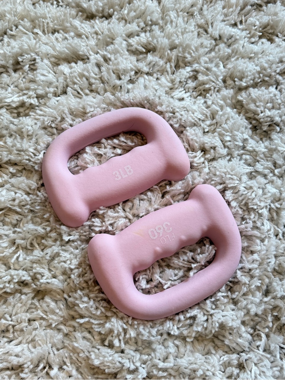 Pink 3lb Neoprene Handle Hand Weights - Set of 2